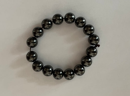 Black Zirconium Bracelet, Black Titanium bracelet, 18 beads (12mm diameter, 3.6mm Hole)