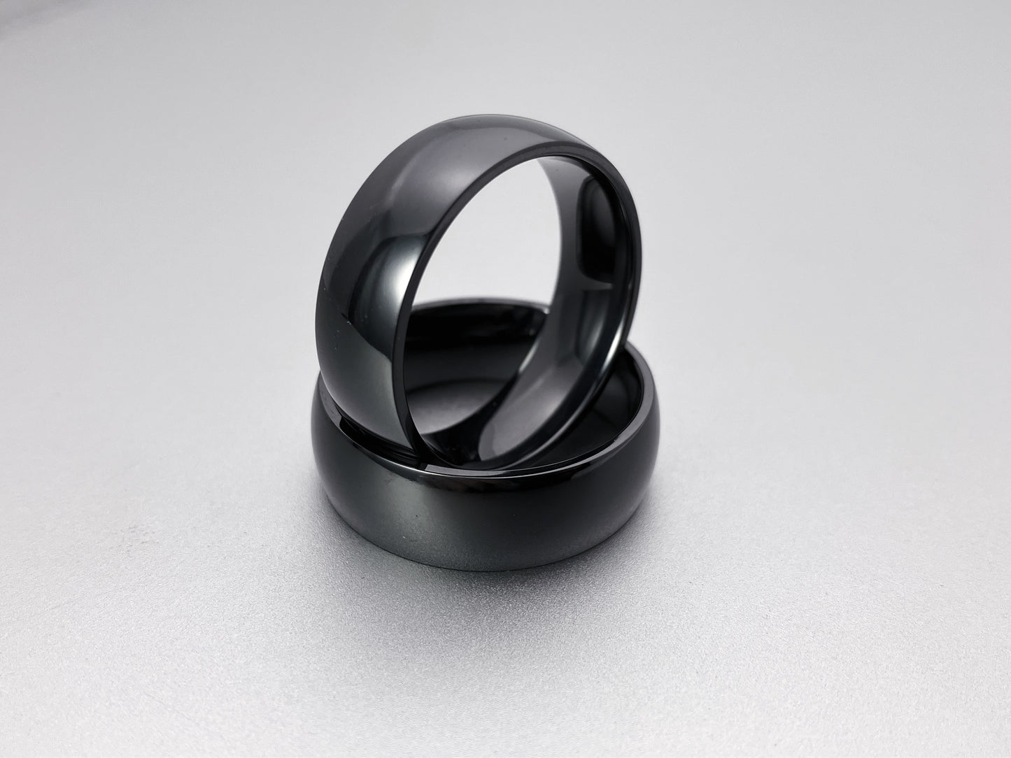 Classic Black Titanium ring, 7~13 size half size are available   dome and polish pattern