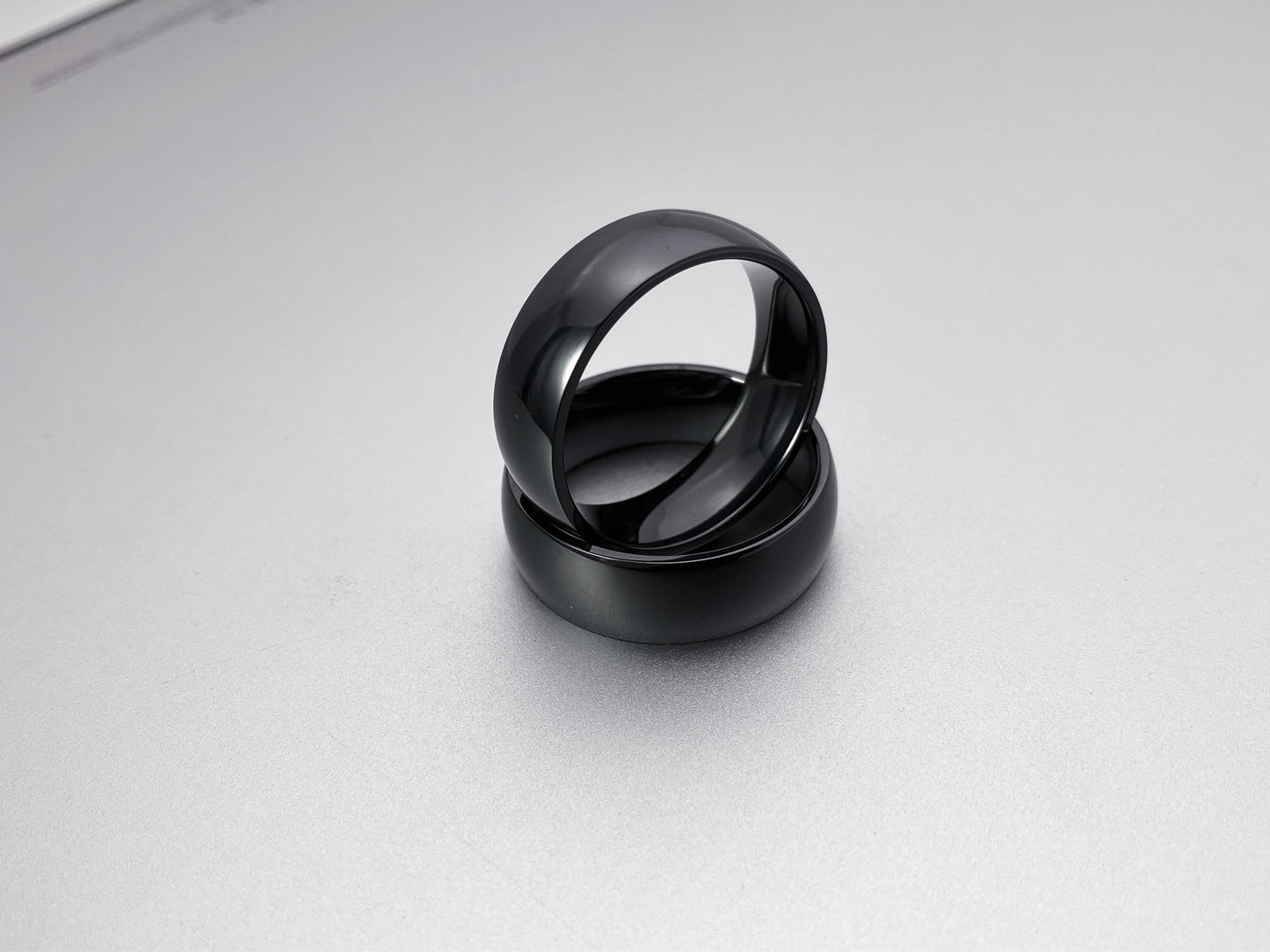 Classic Black Titanium ring, 7~13 size half size are available   dome and polish pattern