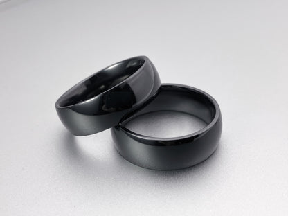 Classic Black Titanium ring, 7~13 size half size are available   dome and polish pattern