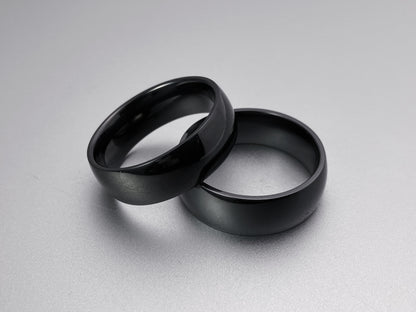 Classic Black Titanium ring, 7~13 size half size are available   dome and polish pattern