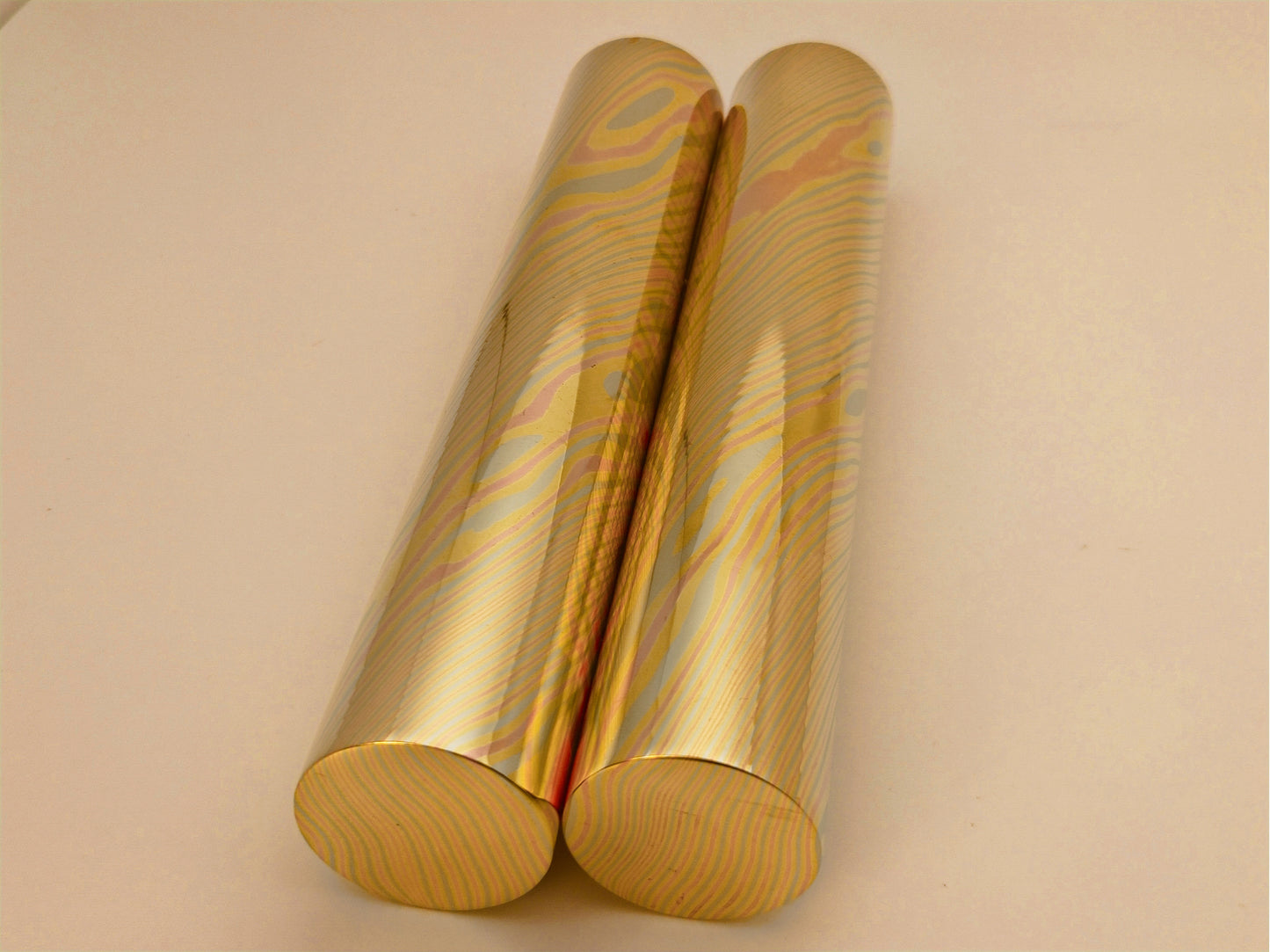 16mm OD and three alloys Mokume Copper Twist Pattern Round Rod