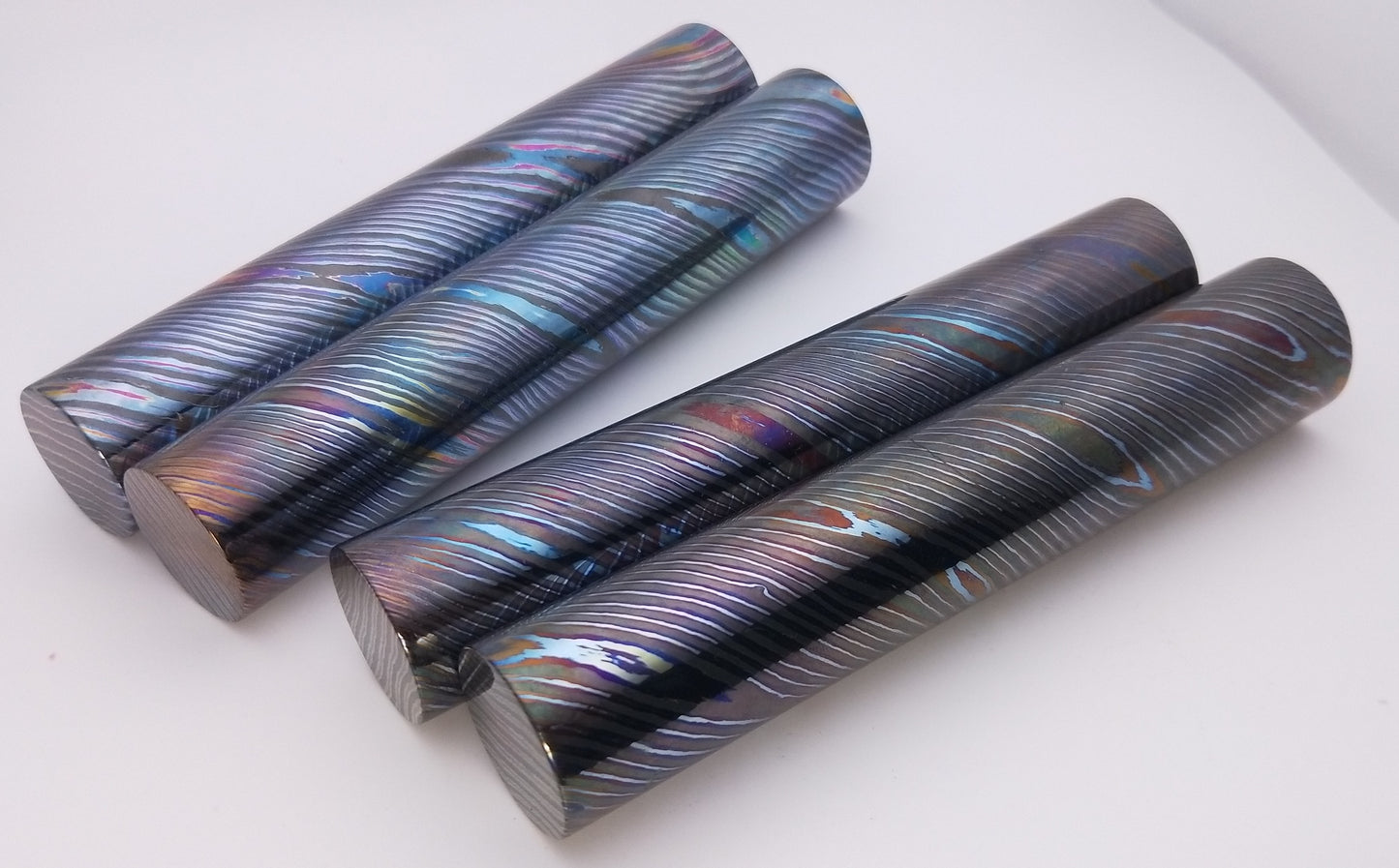 Timasucs rod, Damascus Titanium, MokuTi, Titanium alloy, ZircTi, ZrTimascus, Black Timascus