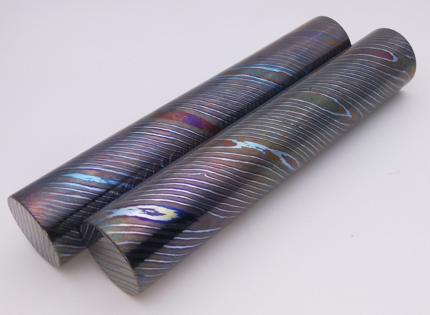 Timasucs rod, Damascus Titanium, MokuTi, Titanium alloy, ZircTi, ZrTimascus, Black Timascus