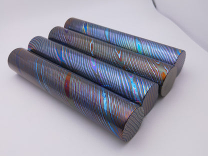 ZrTimasucs rod, Damascus Titanium, MokuTi, Titanium alloy, ZircTi, ZrTimascus, Black Timascus